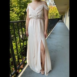 Watters Linden Dress, French Vanilla/Blush, Sz 2